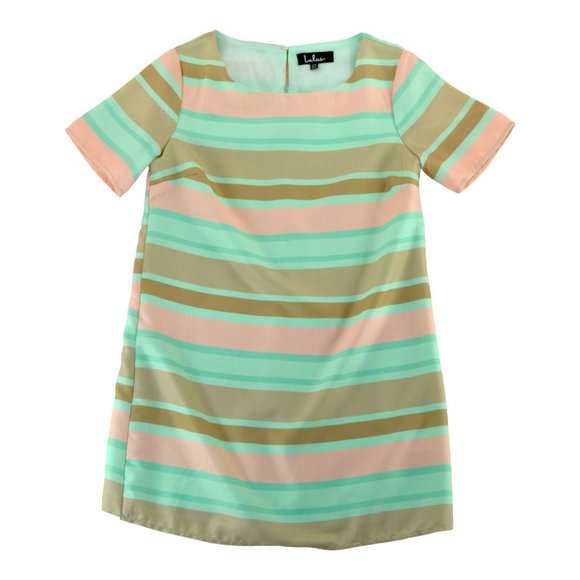 Lulu’s Mint Coral Striped Shift Dress Short sleeved Size‎ XS - Picture 1 of 4